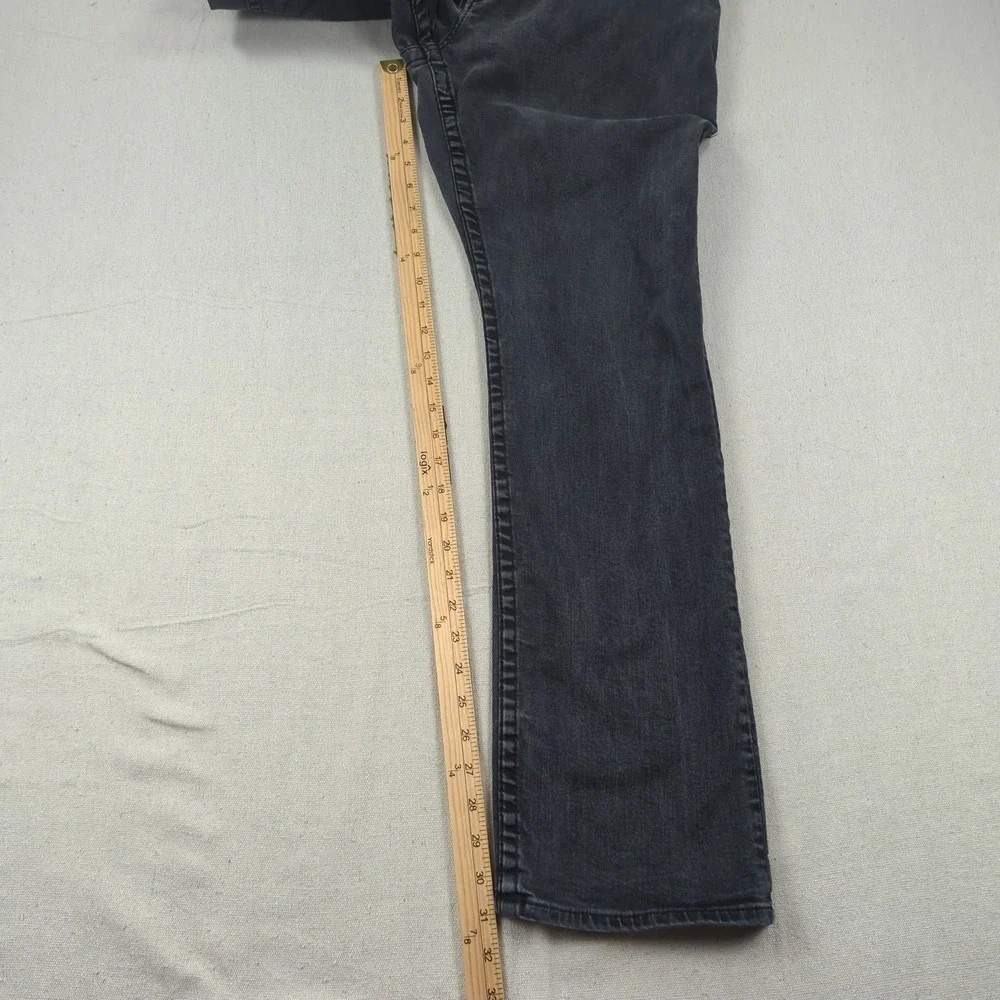 True Religion Jeans Mens 36x31 Black Ricky Relaxed Straight Flap Pocket